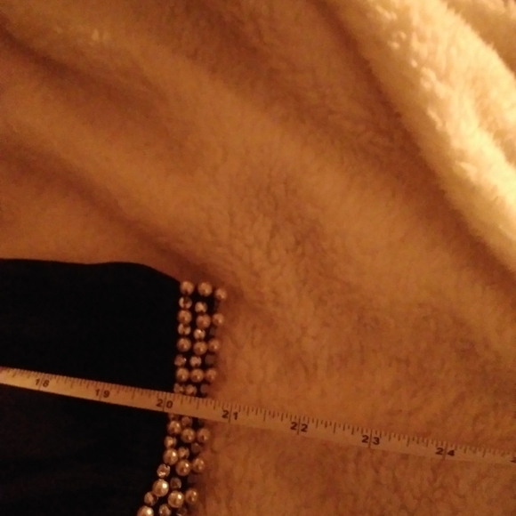 JAClyn Smith Flowy sheer top attached tank Faux Pearl rhinestone trim sl… - Picture 12 of 12